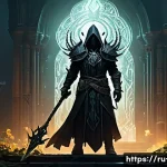 Home 12 디아블로2 유저 추천 모드 - **Prompt 1: Reimagined Necromancer in a Transformed Sanctuary**
"A powerful Necromancer characte...